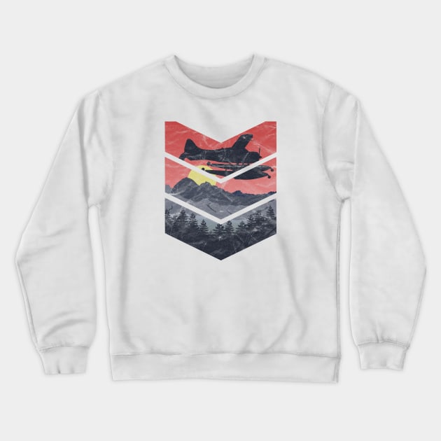 Explore the Wilds | Retro Vintage airplane Pilot Crewneck Sweatshirt by DesignedForFlight